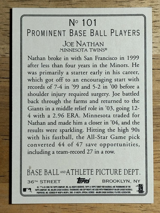 2005 Topps Turkey Red #101 Joe Nathan