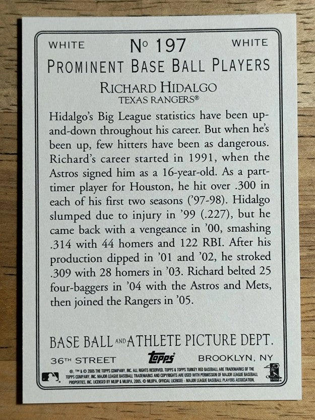 2005 Topps Turkey Red White #197 Richard Hidalgo