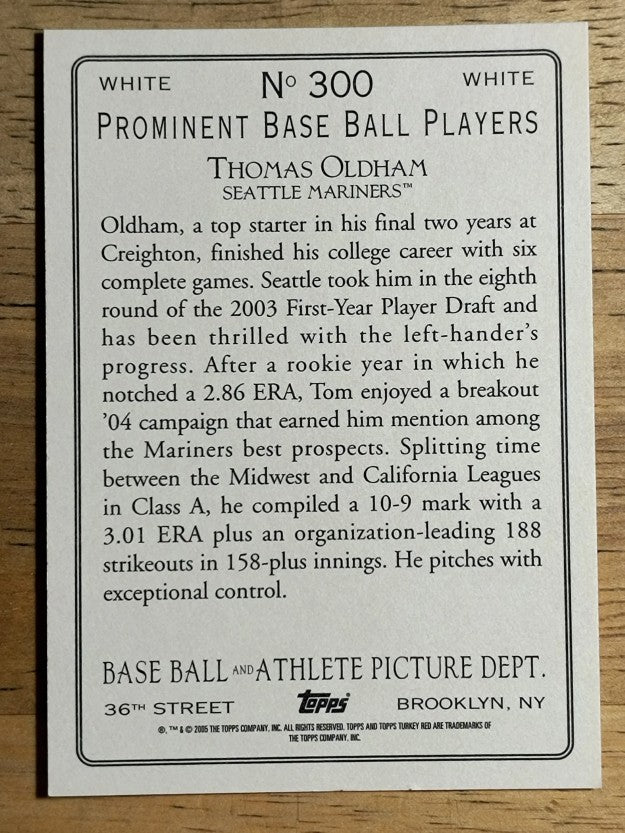 2005 Topps Turkey Red White #300 Thomas Oldham