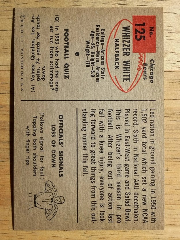1954 Bowman #125 Wilford White RC (EXMT)