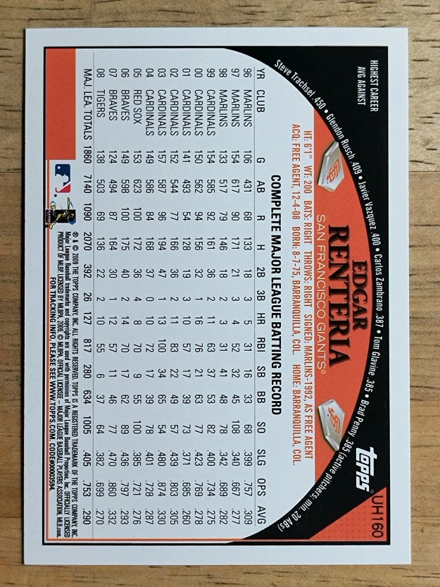 2009 Topps Update #UH160 Edgar Renteria