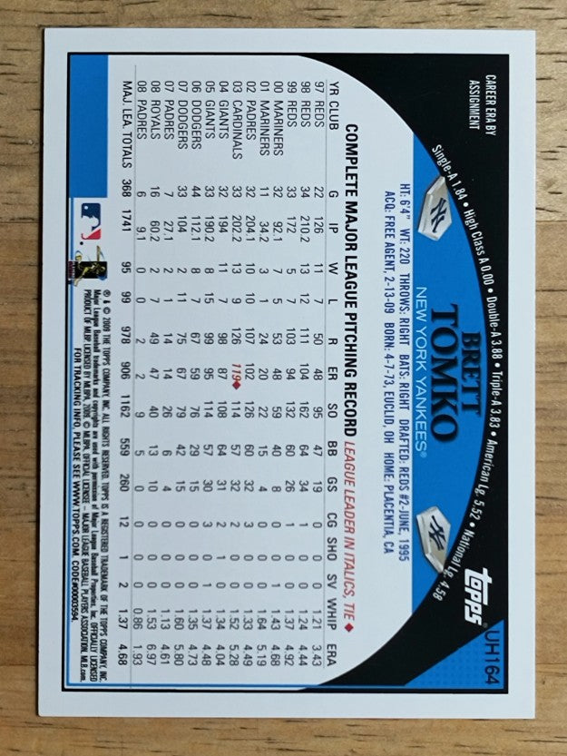 2009 Topps Update #UH164 Brett Tomko