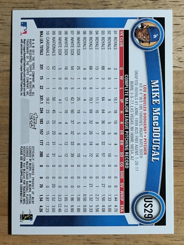 2011 Topps Update #US29 Mike MacDougal