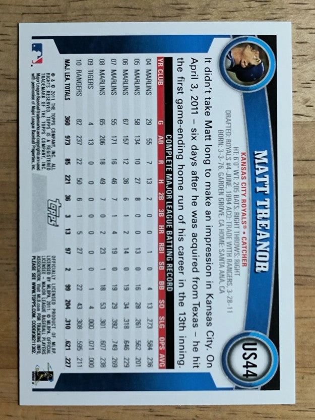 2011 Topps Update #US44 Matt Treanor