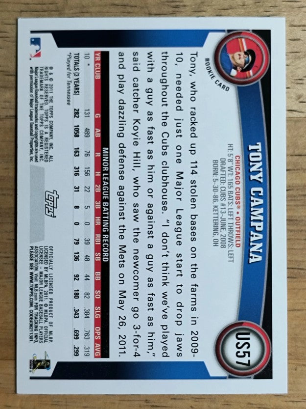2011 Topps Update #US57 Tony Campana RC