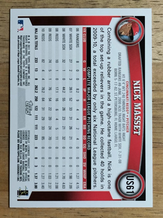 2011 Topps Update #US61 Nick Masset