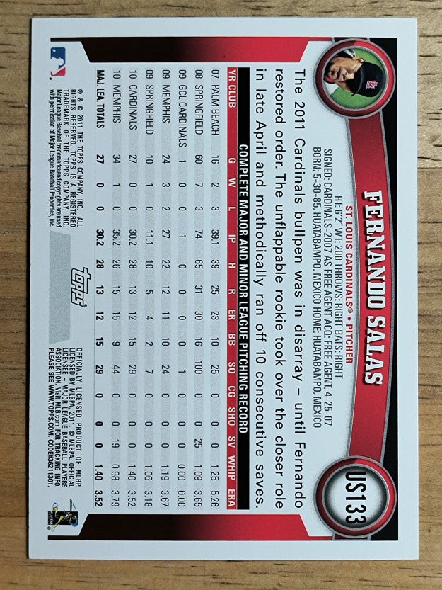 2011 Topps Update #US133 Fernando Salas