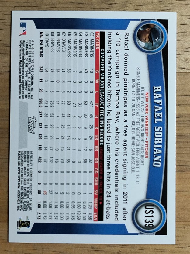 2011 Topps Update #US139 Rafael Soriano