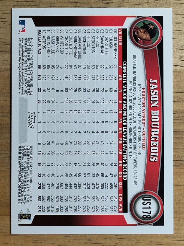 2011 Topps Update #US178 Jason Bourgeois