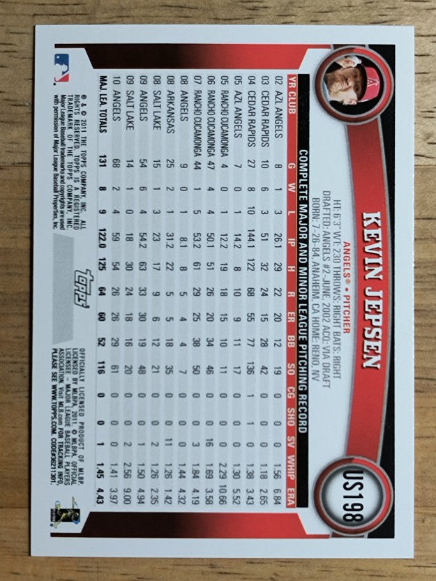 2011 Topps Update #US198 Kevin Jepsen