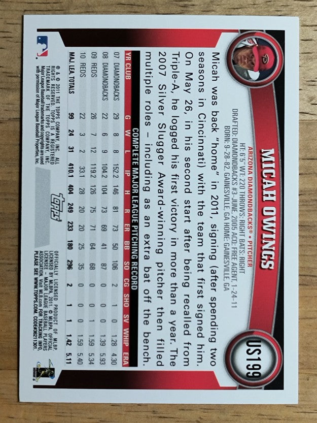 2011 Topps Update #US199 Micah Owings