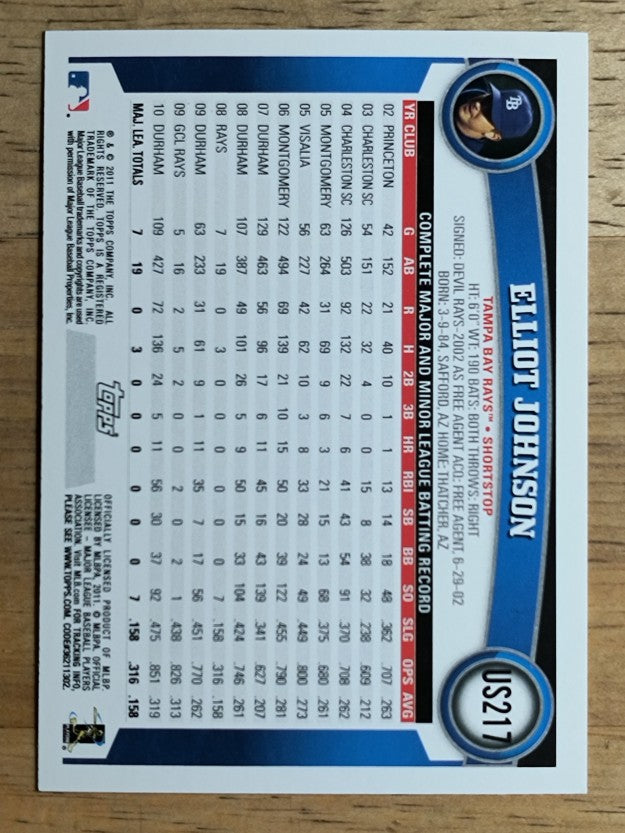 2011 Topps Update #US217 Elliot Johnson