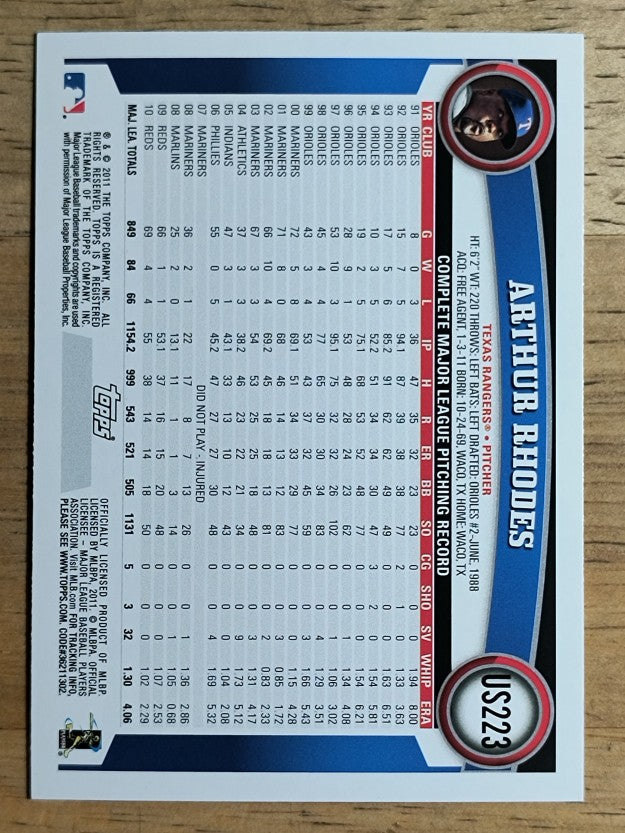 2011 Topps Update #US223 Arthur Rhodes