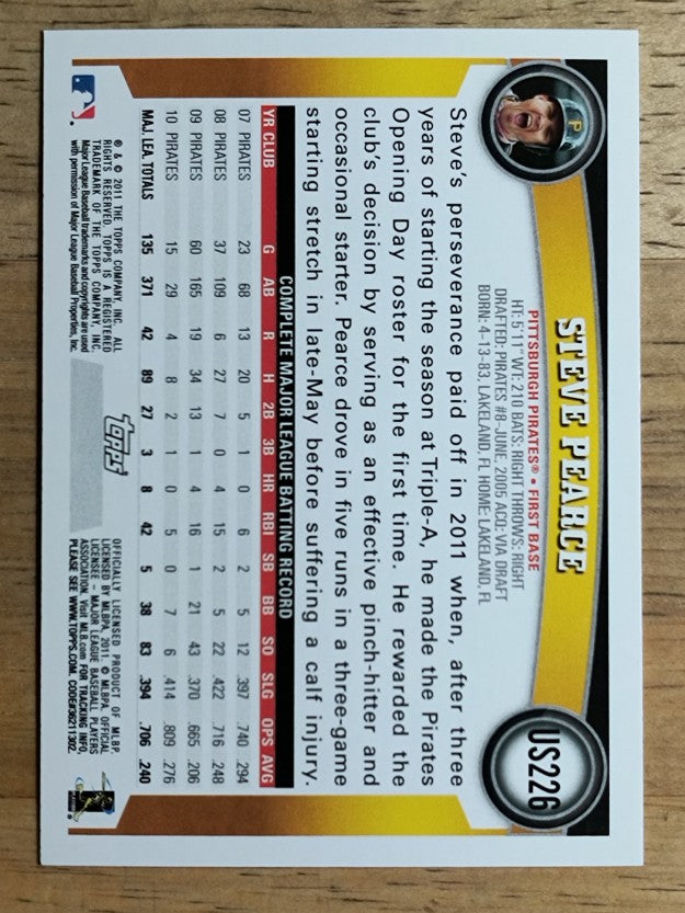 2011 Topps Update #US226 Steve Pearce