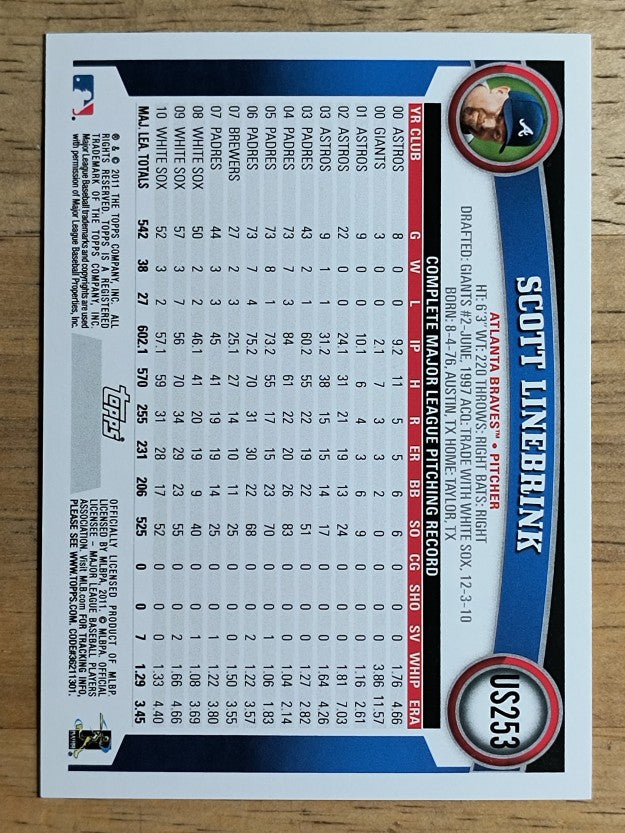 2011 Topps Update #US253 Scott Linebrink