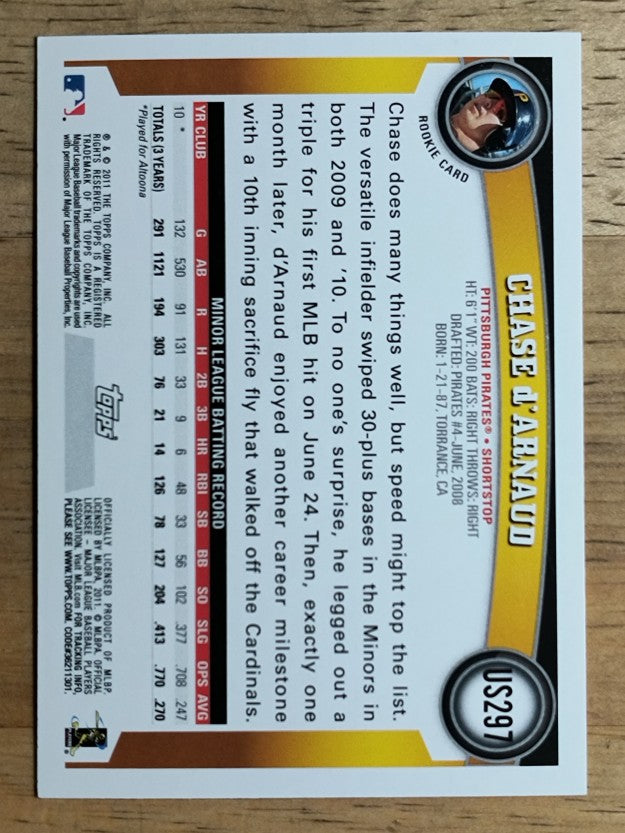 2011 Topps Update #US297 Chase D'Arnaud RC