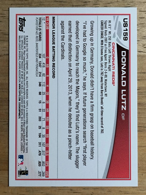 2013 Topps Update #US159 Donald Lutz RC