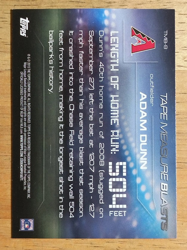2015 Topps Update Tape Measure Blasts #TMB8 Adam Dunn