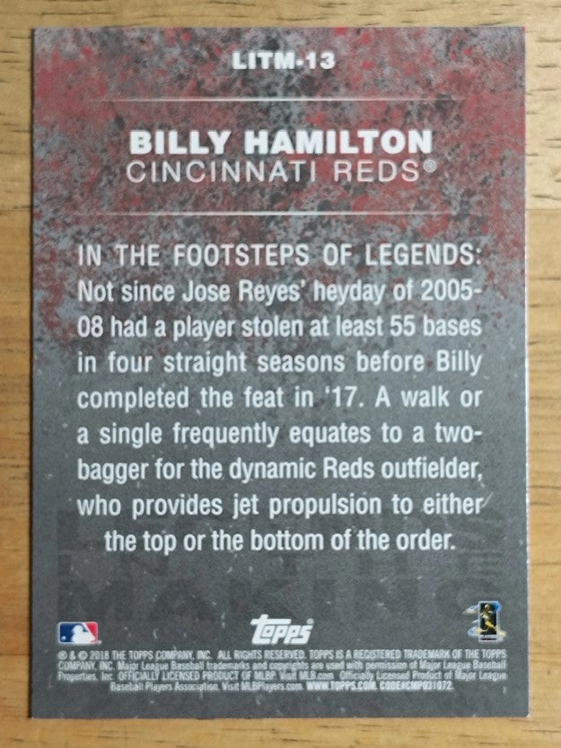 2018 Topps Update Legends in the Making #LITM13 Billy Hamilton
