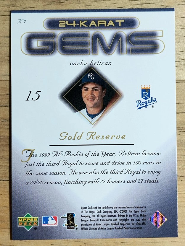 2000 Upper Deck Gold Reserve 24-Karat Gems #K7 Carlos Beltran
