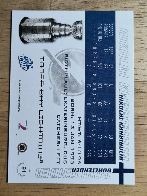 2003-04 Pacific Quest for the Cup #91 Nikolai Khabibulin