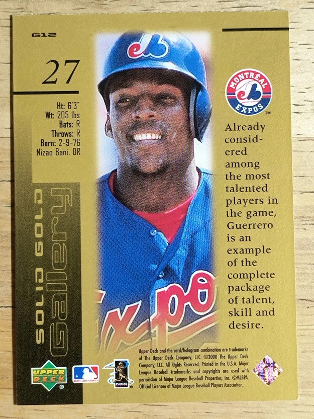 2000 Upper Deck Gold Reserve Solid Gold Gallery #G12 Vladimir Guerrero