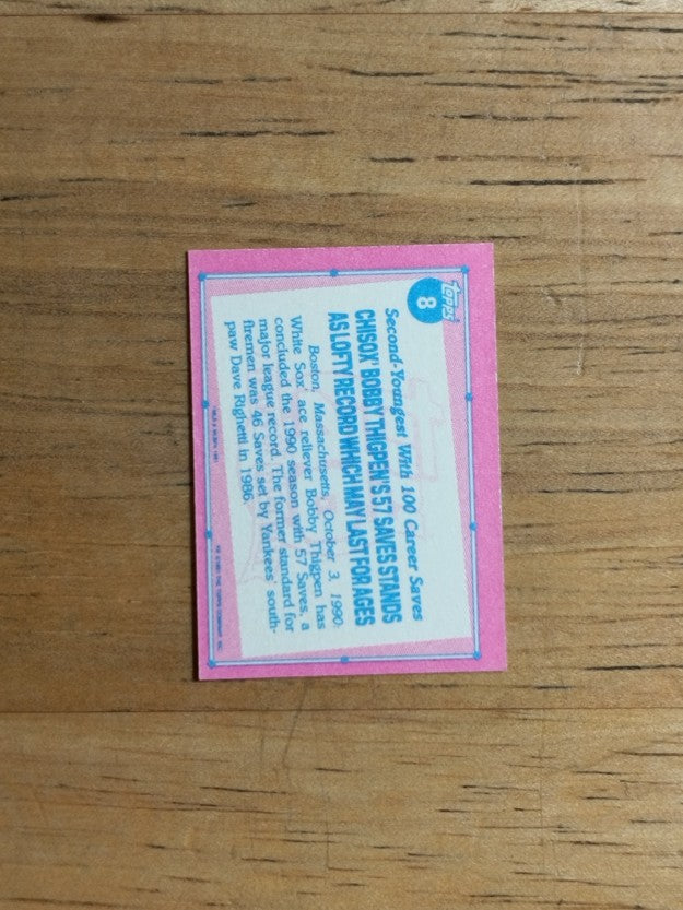 1991 Topps Micro #8 Bobby Thigpen RB