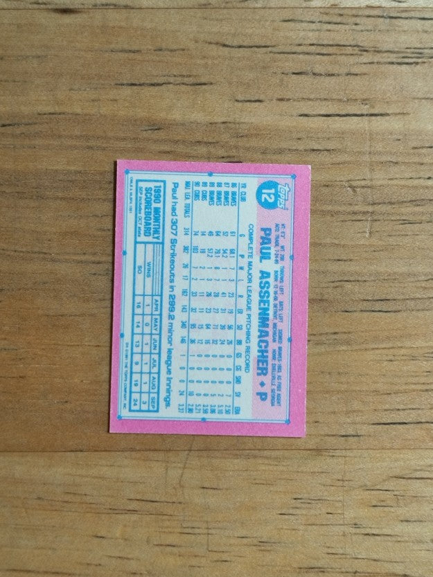 1991 Topps Micro #12 Paul Assenmacher