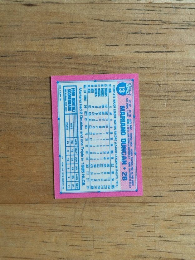 1991 Topps Micro #13 Mariano Duncan