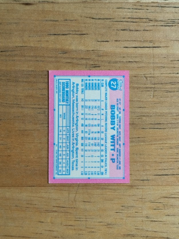 1991 Topps Micro #27 Bobby Witt