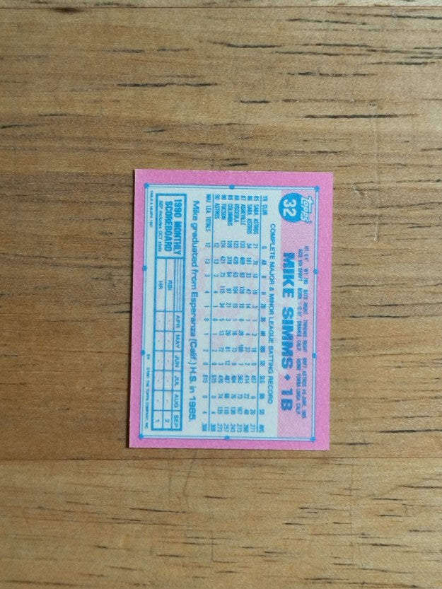 1991 Topps Micro #32 Mike Simms