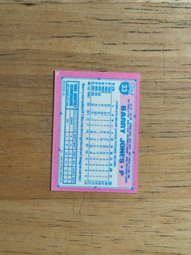 1991 Topps Micro #33 Barry Jones