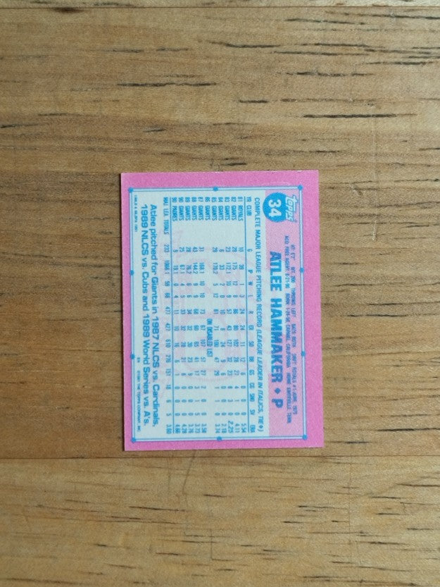 1991 Topps Micro #34 Atlee Hammaker