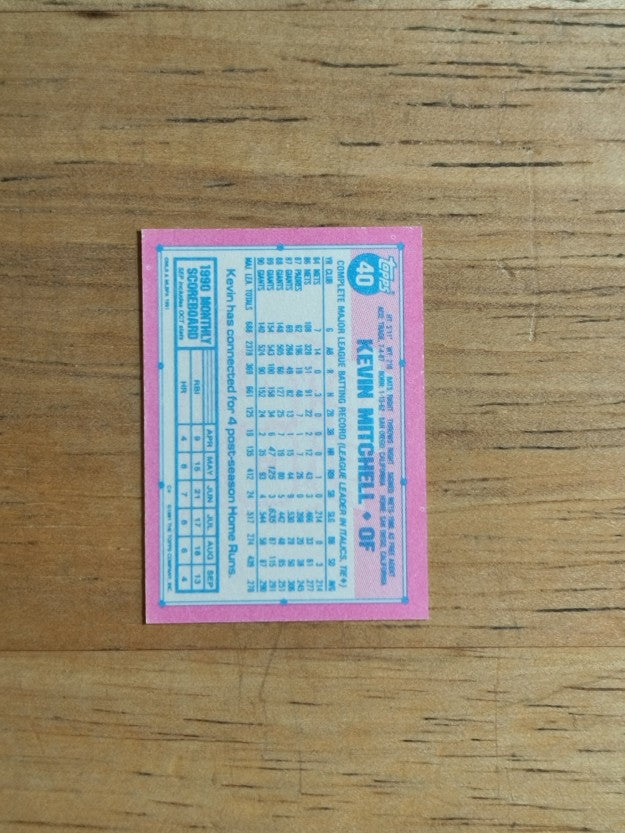 1991 Topps Micro #40 Kevin Mitchell