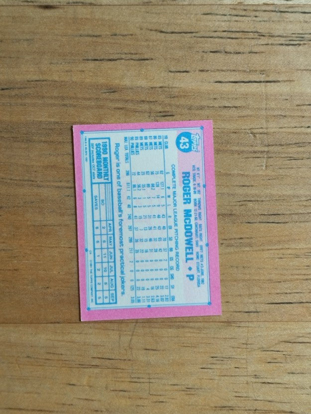 1991 Topps Micro #43 Roger McDowell