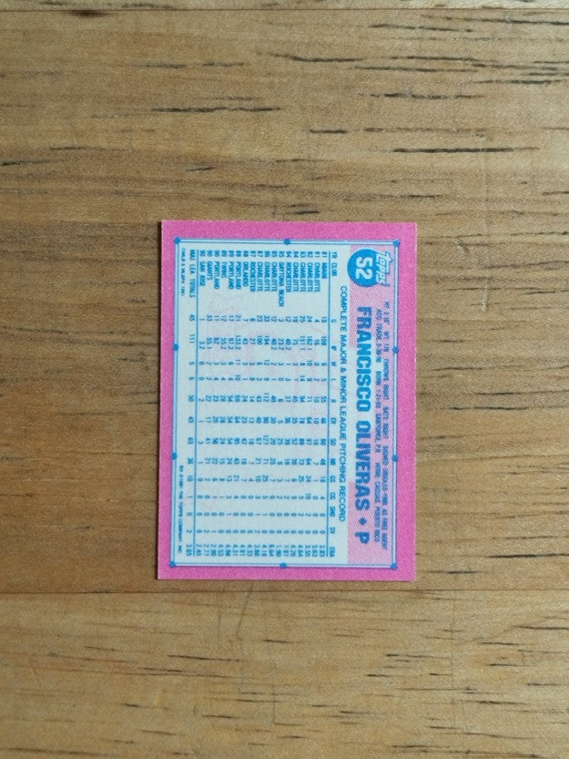 1991 Topps Micro #52 Francisco Oliveras