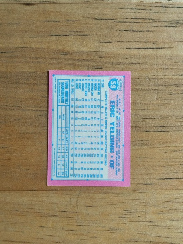 1991 Topps Micro #59 Eric Yelding