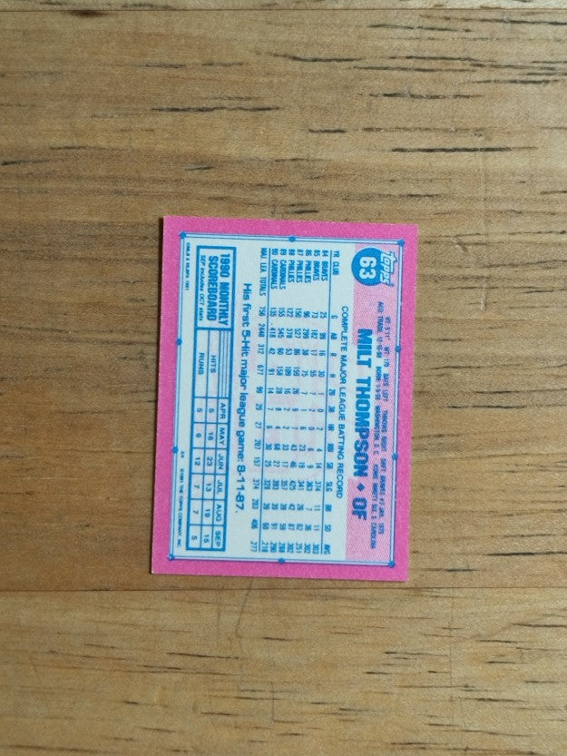 1991 Topps Micro #63 Milt Thompson