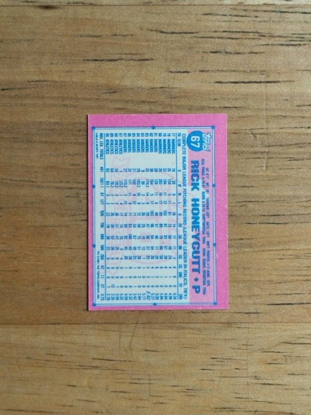 1991 Topps Micro #67 Rick Honeycutt