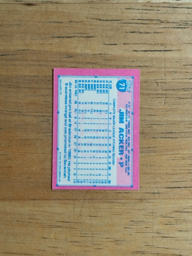 1991 Topps Micro #71 Jim Acker