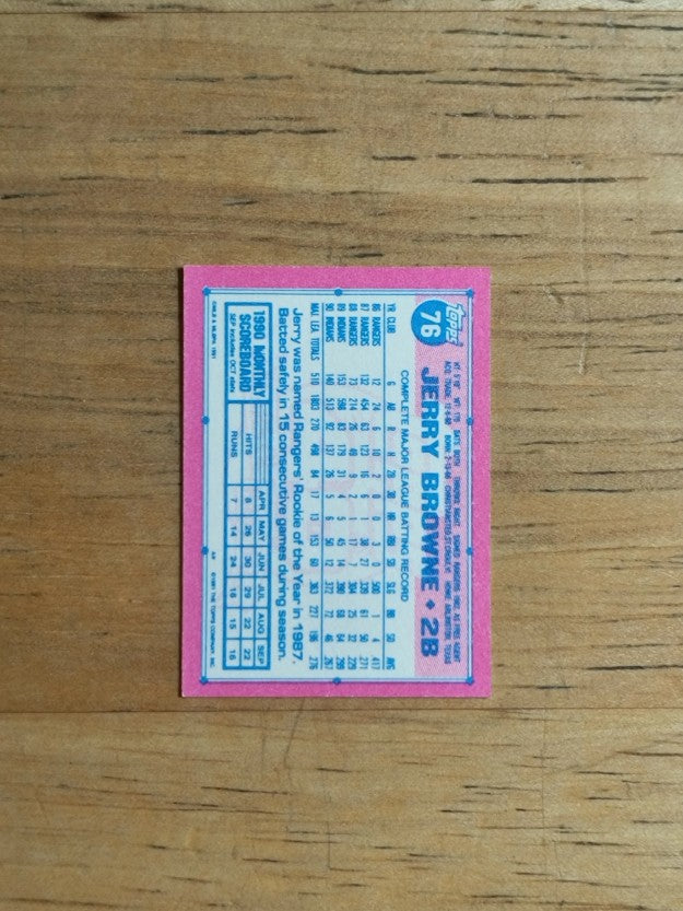 1991 Topps Micro #76 Jerry Browne