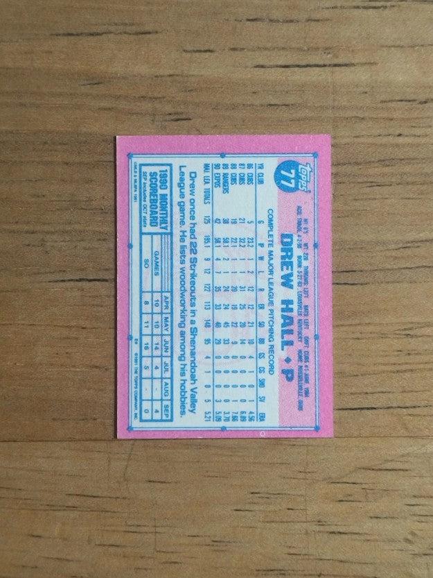1991 Topps Micro #77 Drew Hall