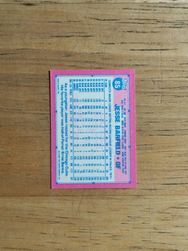 1991 Topps Micro #85 Jesse Barfield