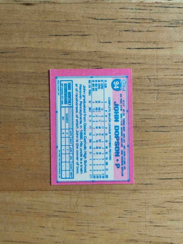 1991 Topps Micro #94 John Dopson