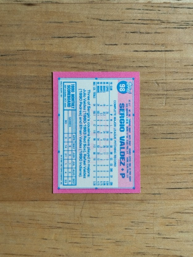 1991 Topps Micro #98 Sergio Valdez