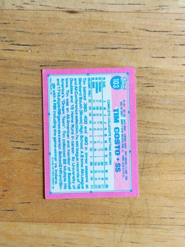 1991 Topps Micro #103 Tim Costo RC