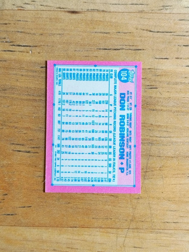 1991 Topps Micro #104 Don Robinson