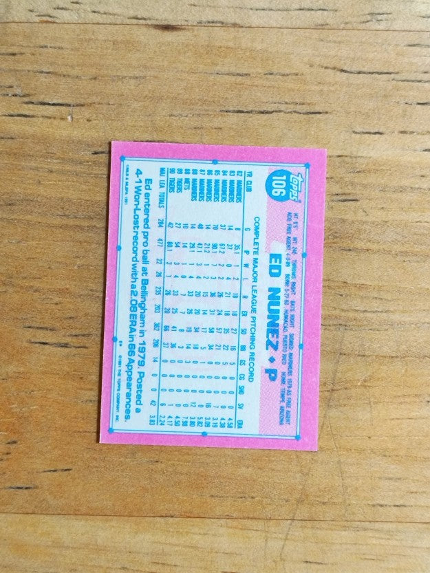 1991 Topps Micro #106 Ed Nunez