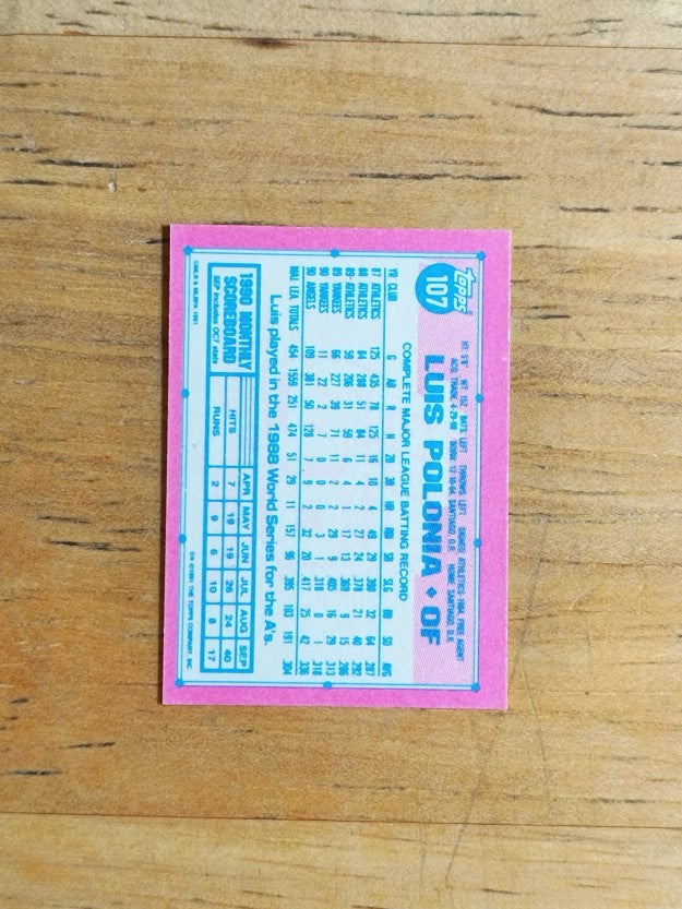 1991 Topps Micro #107 Luis Polonia