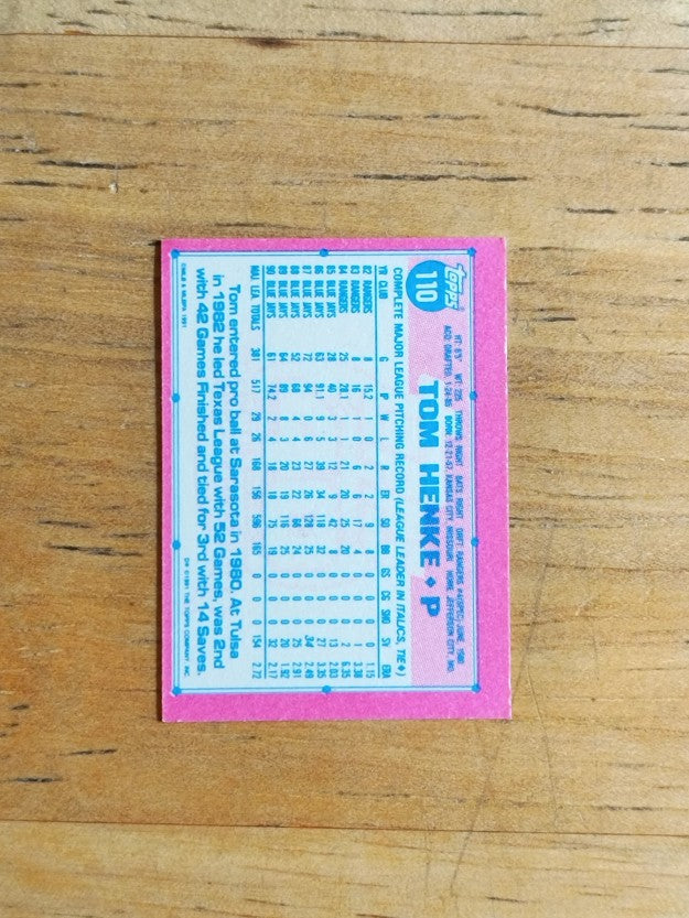 1991 Topps Micro #110 Tom Henke